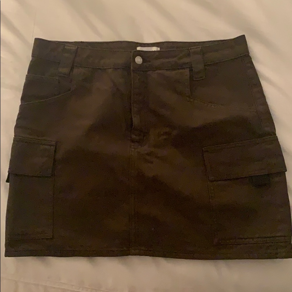 Army Green Denim Skirt